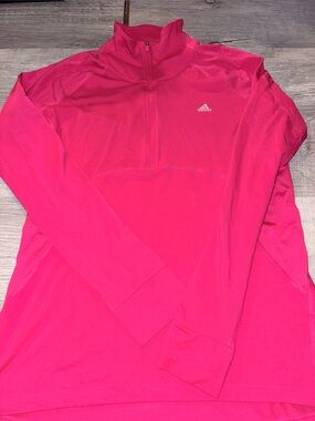 Adidas Womens climate Quarter Zip running training athletic with thumb holes